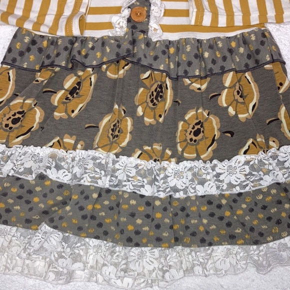 Ruffles by tutu and lulu striped floral king sleeve lace tunic dress 7/8 - Picture 3 of 8